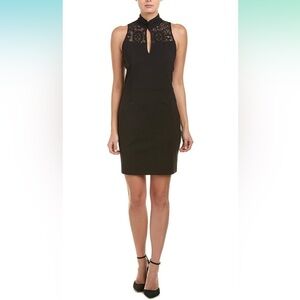 BB Dakota Black Fitted Cambree Lace Detailed Dress Hidden Zipper